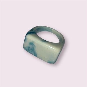 Blue And Mint Green Chunky Ring Women’s US Size 7 3/4 Boho Ocean Bohemian Fairy